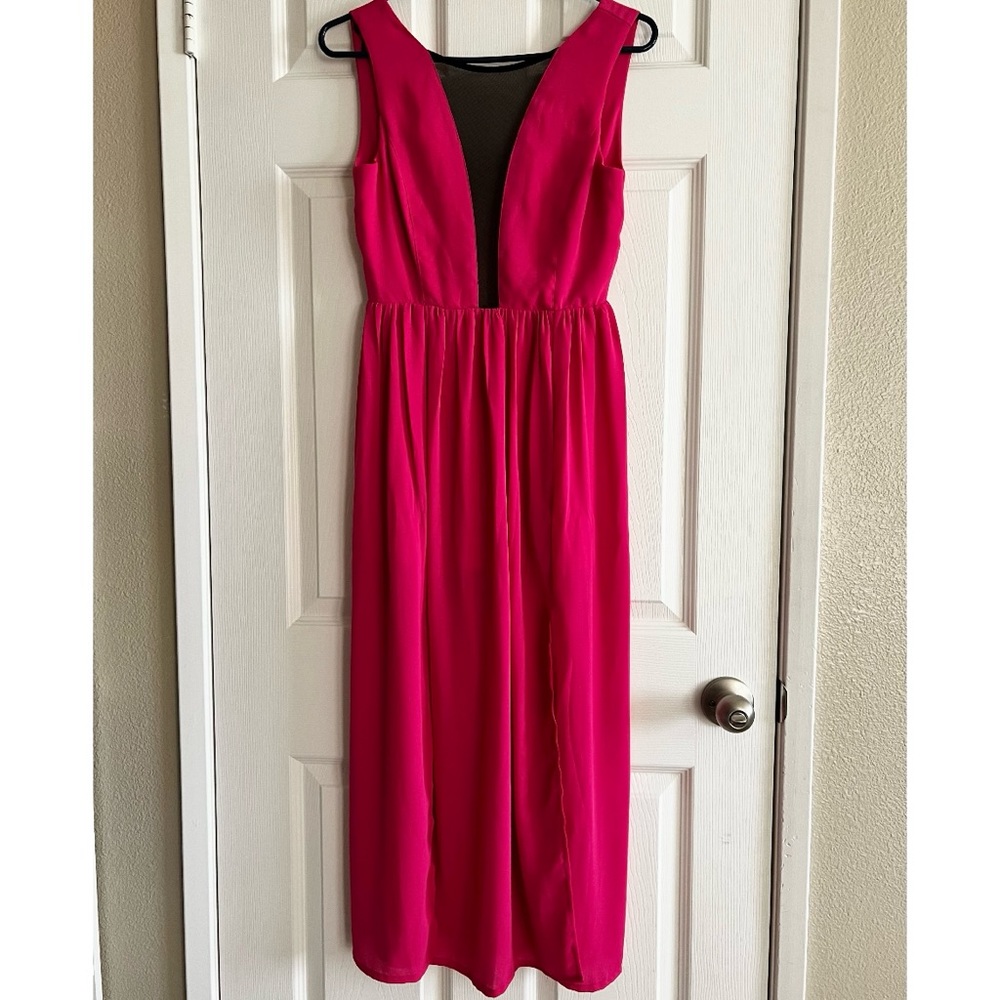 Lulus backless dress with black mesh